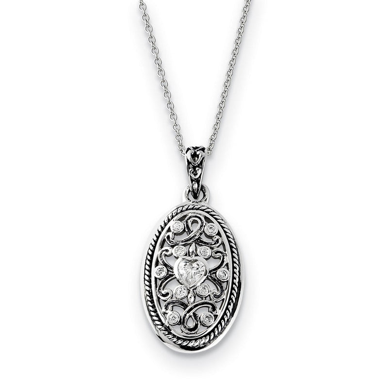 Sterlingsilber Antikisiert Zirkonia Because Of You 18 Zoll Halskette