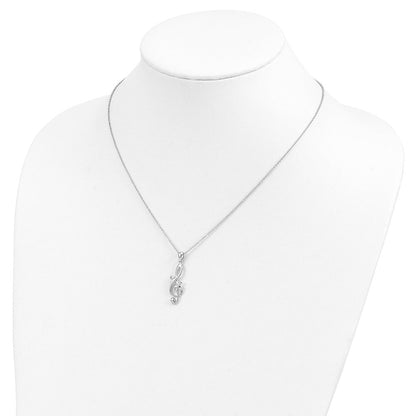 Sterlingsilber Sentimental Expressions Rhodiniert Liebe Note 18 Zoll Halskette