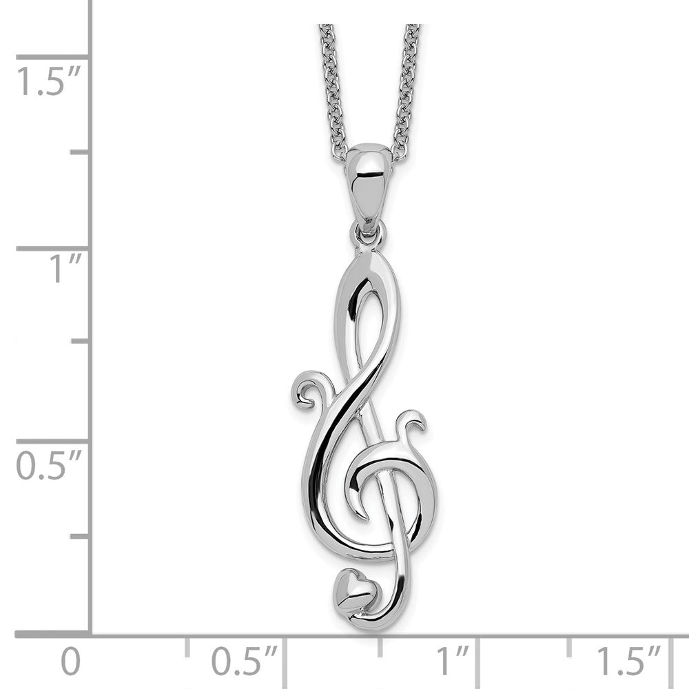 Sterlingsilber Sentimental Expressions Rhodiniert Liebe Note 18 Zoll Halskette