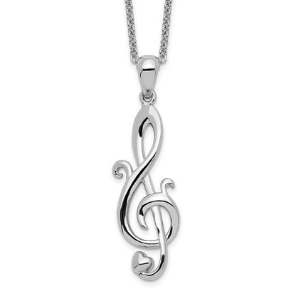 Sterlingsilber Sentimental Expressions Rhodiniert Liebe Note 18 Zoll Halskette