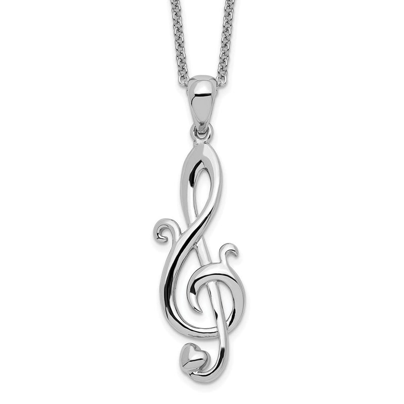 Sterlingsilber Sentimental Expressions Rhodiniert Liebe Note 18 Zoll Halskette