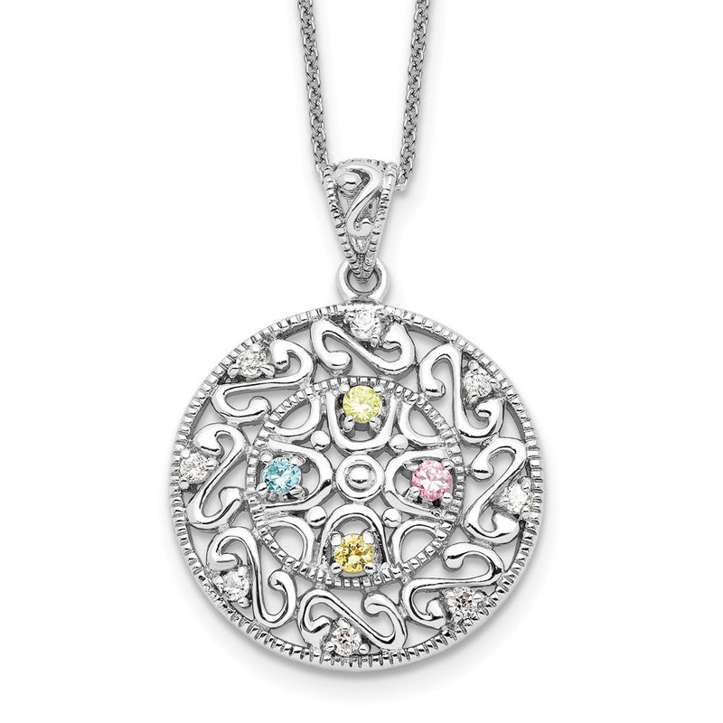 Sterlingsilber Sentimental Expressions Rhodiniert Zirkonia Bliss 18 Zoll Halskette