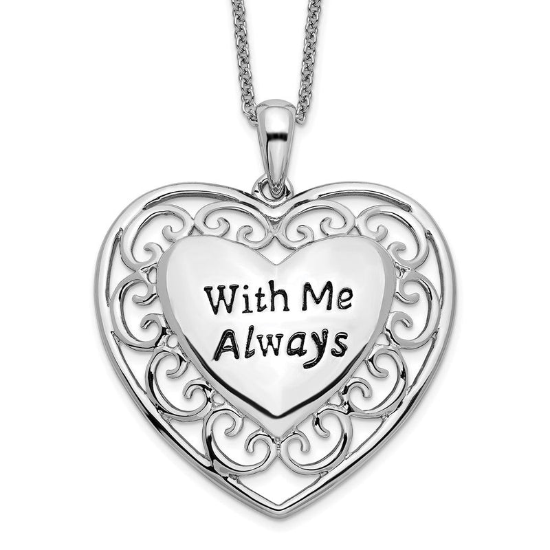 Sterlingsilber Sentimental Expressions Rhodiniert Antikisiert mit Me Immer 18 Zoll Herz Halskette