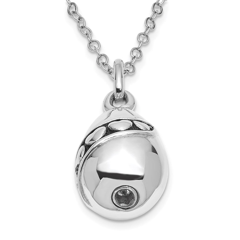 Sterlingsilber Sentimental Expressions Rhodiniert Antikisiert Tear Of Liebe Ash Halter 18 Zoll Halskette