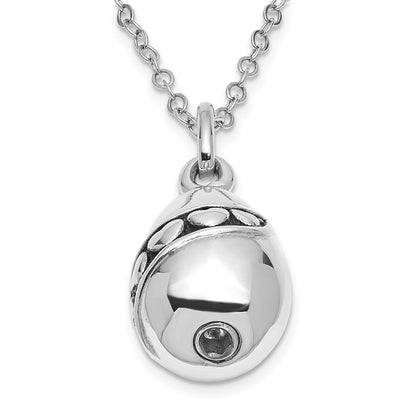 Sterlingsilber Sentimental Expressions Rhodiniert Antikisiert Tear Of Liebe Ash Halter 18 Zoll Halskette