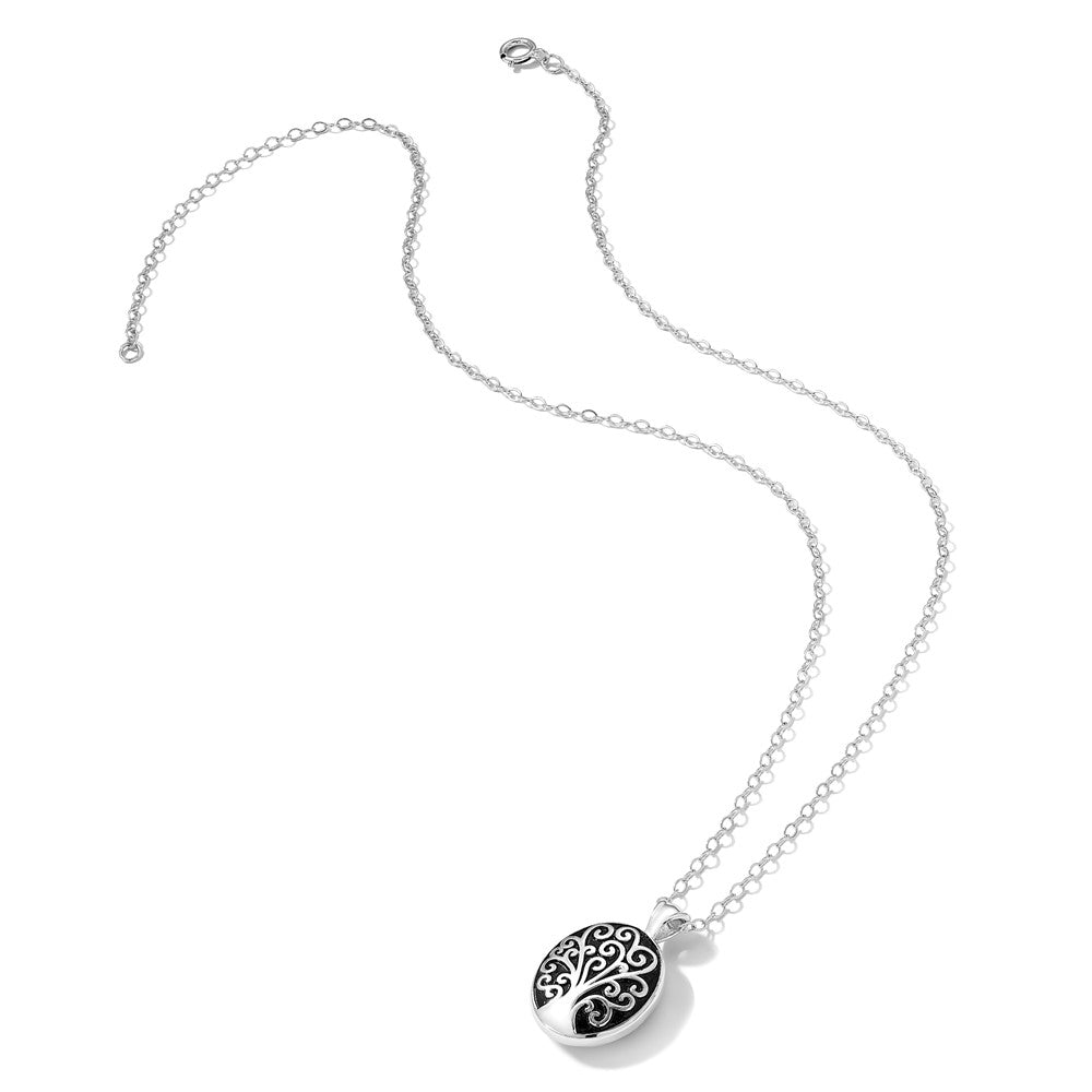Sterlingsilber Sentimental Expressions Rhodiniert Antikisiert Baum Of Leben Ash Halter 18 Zoll Halskette