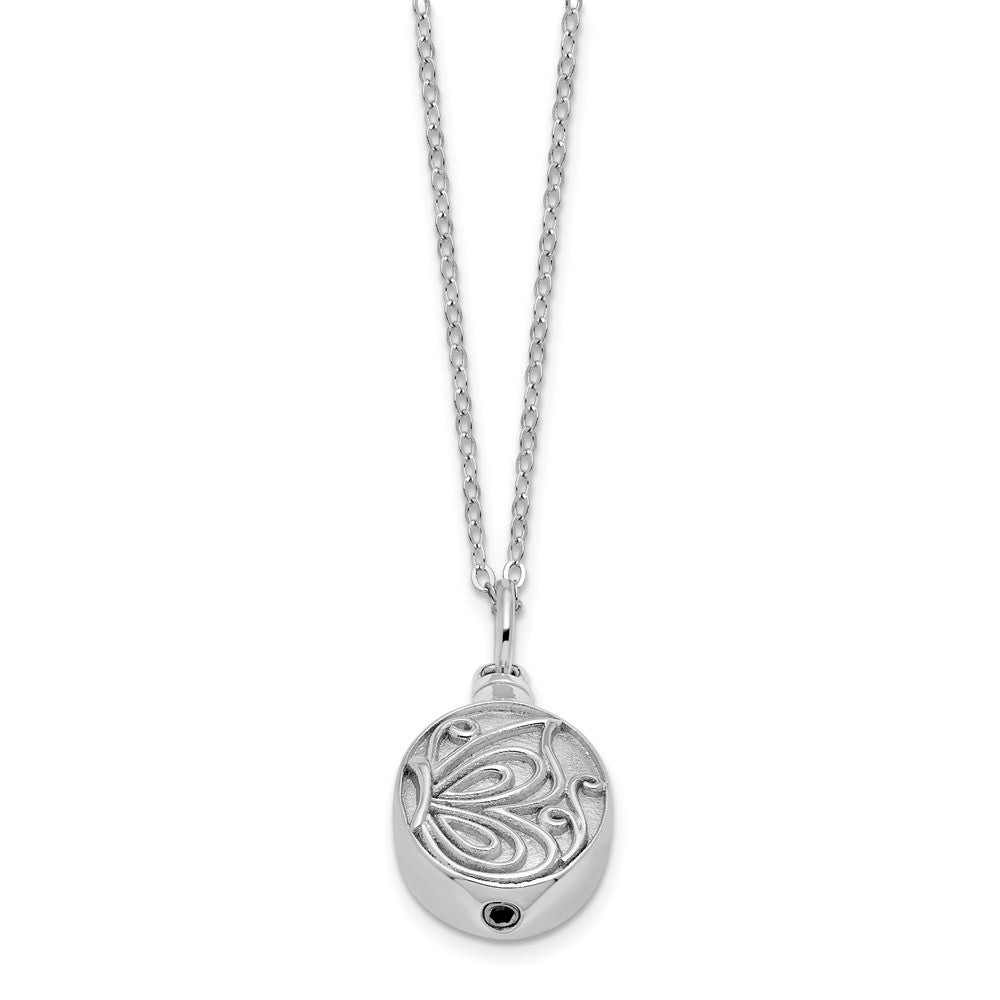 Sterlingsilber Sentimental Expressions Rhodiniert Schmetterling Ash Halter 18 Zoll Halskette
