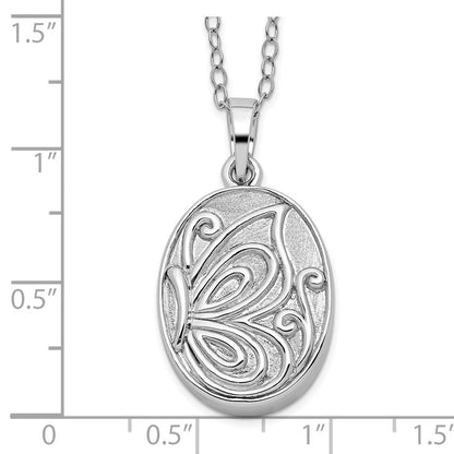 Sterlingsilber Sentimental Expressions Rhodiniert Schmetterling Ash Halter 18 Zoll Halskette
