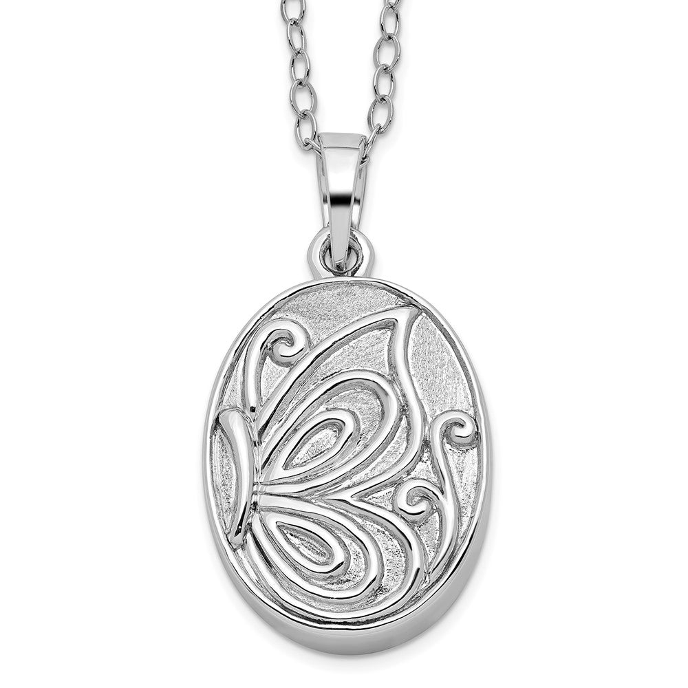 Sterlingsilber Sentimental Expressions Rhodiniert Schmetterling Ash Halter 18 Zoll Halskette