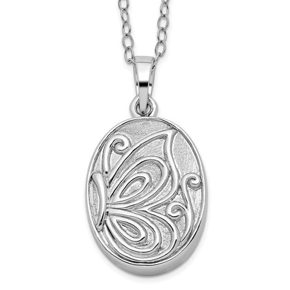 Sterlingsilber Sentimental Expressions Rhodiniert Schmetterling Ash Halter 18 Zoll Halskette