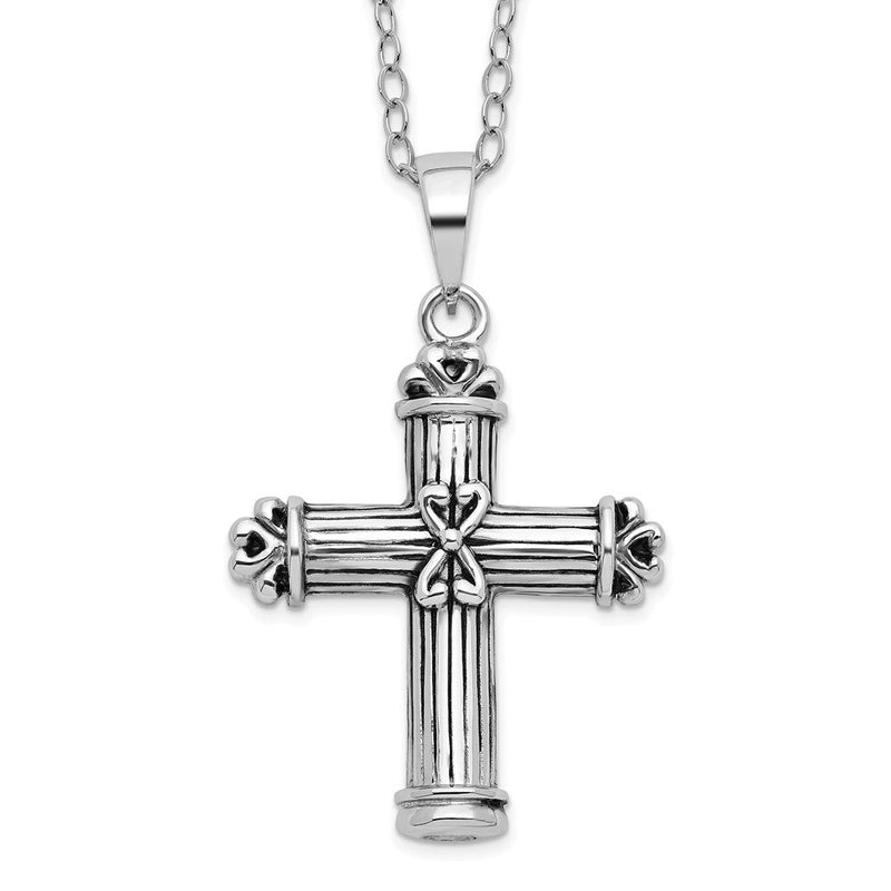Sterlingsilber Sentimental Expressions Rhodiniert Antikisiert Kreuz Ash Halter 18 Zoll Halskette