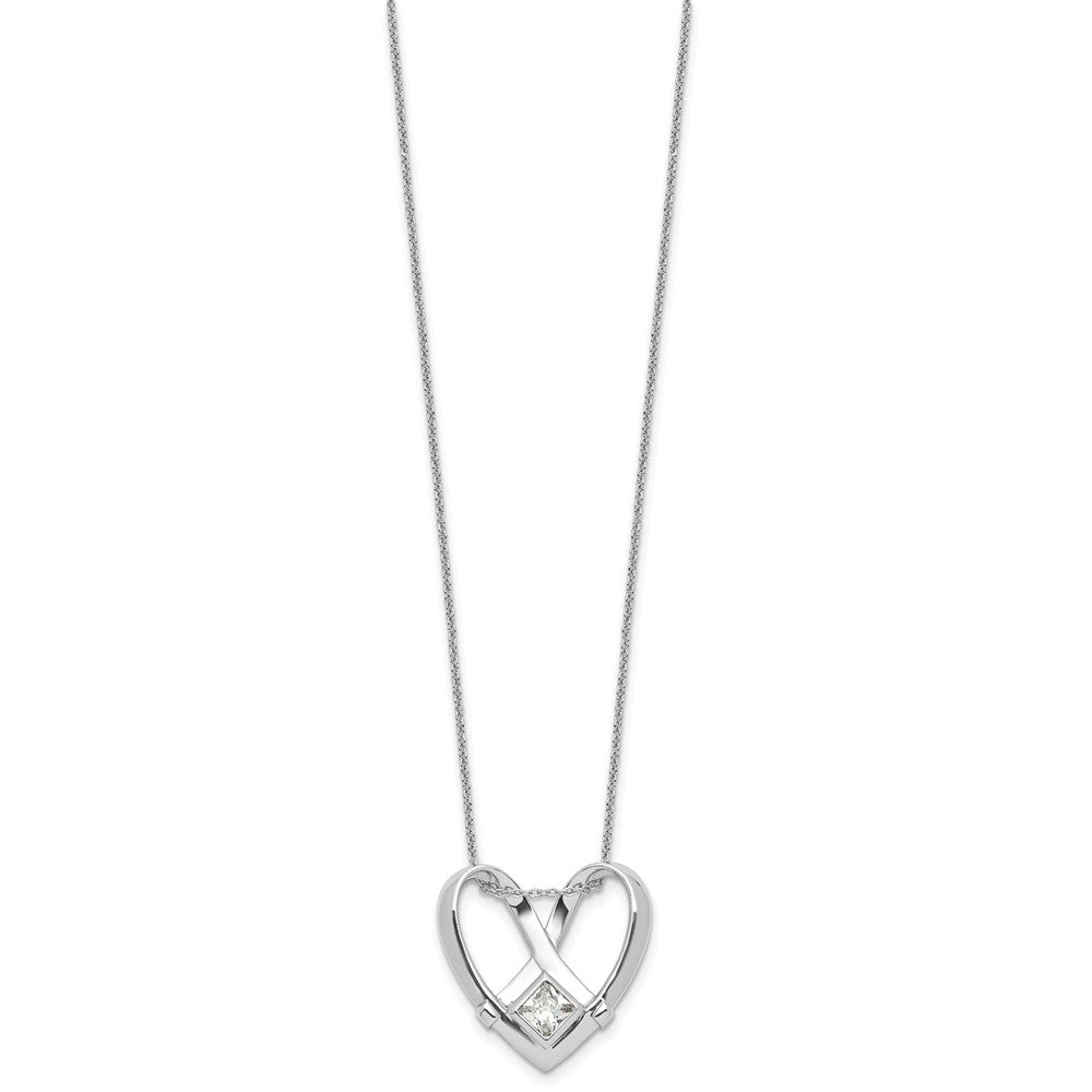 Sterlingsilber Sentimental Expressions Rhodiniert Zirkonia Captivated 18 Zoll. Halskette