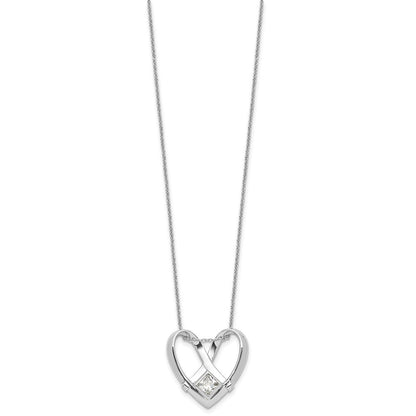 Sterlingsilber Sentimental Expressions Rhodiniert Zirkonia Captivated 18 Zoll. Halskette