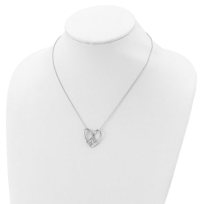 Sterlingsilber Sentimental Expressions Rhodiniert Zirkonia Captivated 18 Zoll. Halskette