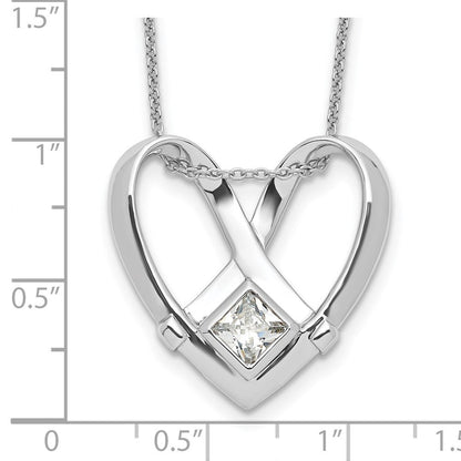 Sterlingsilber Sentimental Expressions Rhodiniert Zirkonia Captivated 18 Zoll. Halskette
