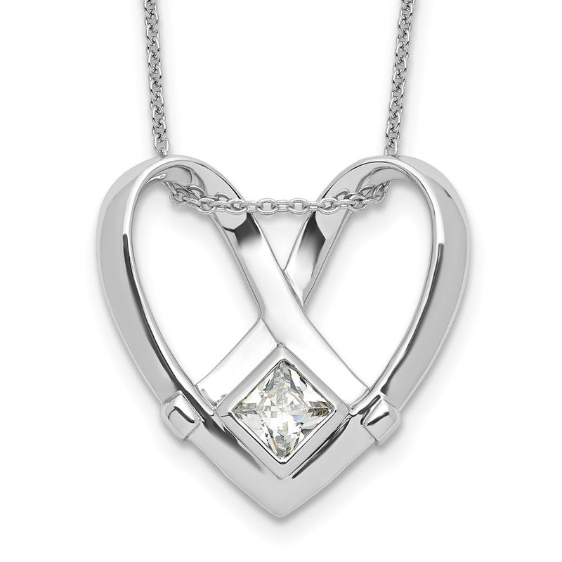 Sterlingsilber Sentimental Expressions Rhodiniert Zirkonia Captivated 18 Zoll. Halskette