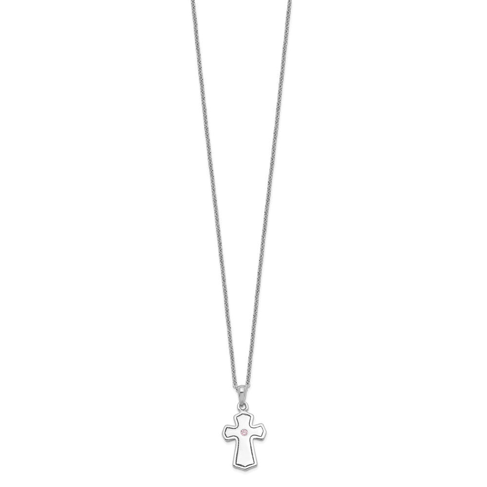 Sterlingsilber Sentimental Expressions Rhodiniert Zirkonia Kind Of God (girl) 14 Zoll. Halskette
