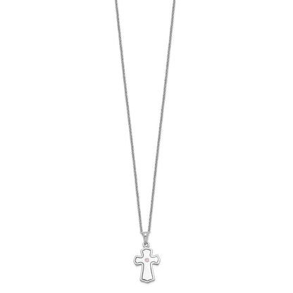 Sterlingsilber Sentimental Expressions Rhodiniert Zirkonia Kind Of God (girl) 14 Zoll. Halskette