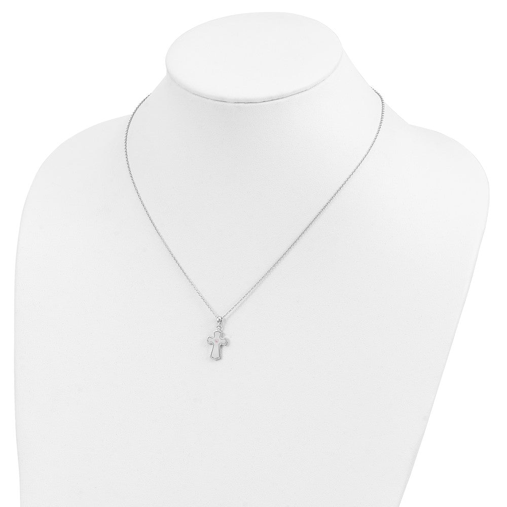 Sterlingsilber Sentimental Expressions Rhodiniert Zirkonia Kind Of God (girl) 14 Zoll. Halskette