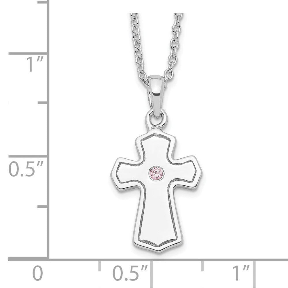 Sterlingsilber Sentimental Expressions Rhodiniert Zirkonia Kind Of God (girl) 14 Zoll. Halskette