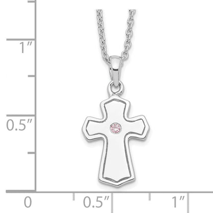 Sterlingsilber Sentimental Expressions Rhodiniert Zirkonia Kind Of God (girl) 14 Zoll. Halskette