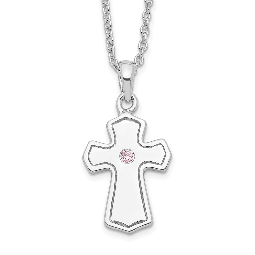 Sterlingsilber Sentimental Expressions Rhodiniert Zirkonia Kind Of God (girl) 14 Zoll. Halskette