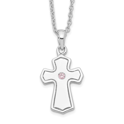 Sterlingsilber Sentimental Expressions Rhodiniert Zirkonia Kind Of God (girl) 14 Zoll. Halskette