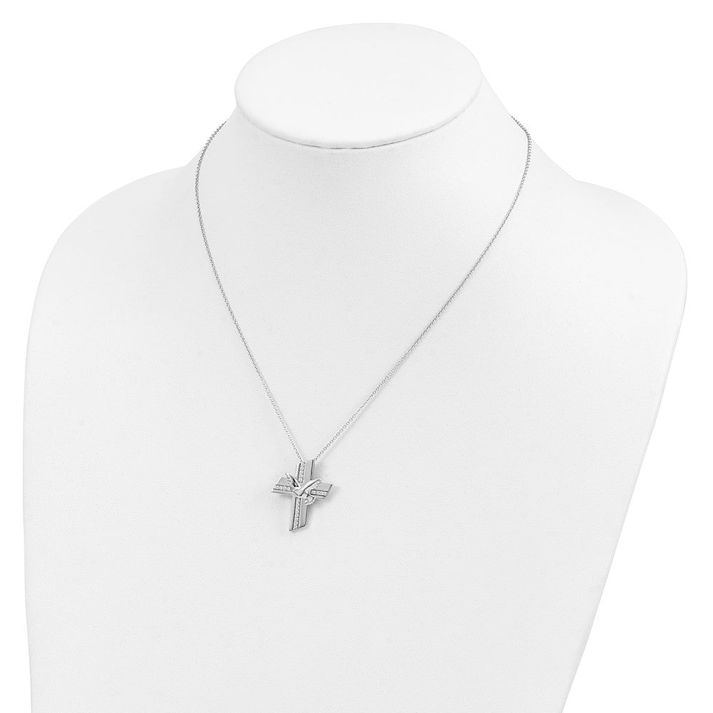Sterlingsilber Sentimental Expressions Rhodiniert Zirkonia Firmung Blessings 18 Zoll. Halskette