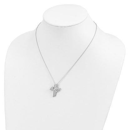 Sterlingsilber Sentimental Expressions Rhodiniert Zirkonia Firmung Blessings 18 Zoll. Halskette