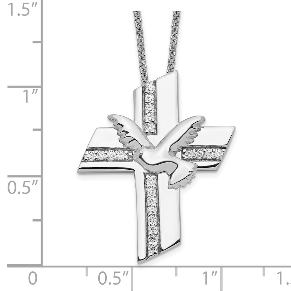 Sterlingsilber Sentimental Expressions Rhodiniert Zirkonia Firmung Blessings 18 Zoll. Halskette