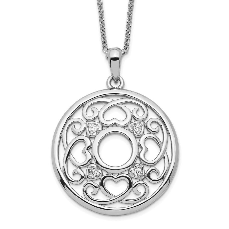 Sterlingsilber Sentimental Expressions Rhodiniert Zirkonia Wisdom Of Freundschaft 18 Zoll. Halskette