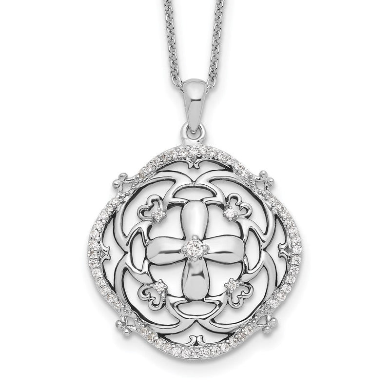Sterlingsilber Sentimental Expressions Rhodiniert Zirkonia A Time For Miracles 18 Zoll. Halskette