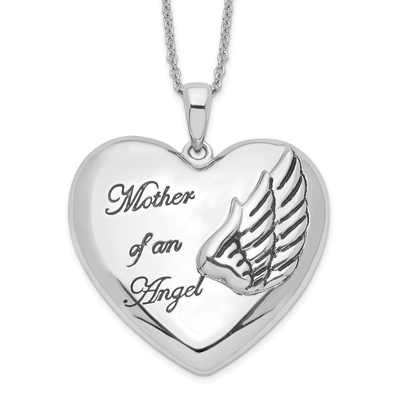 Sterlingsilber Sentimental Expressions Rhodiniert und Antikisiert Mutter Of An Engel 18 Zoll Halskette