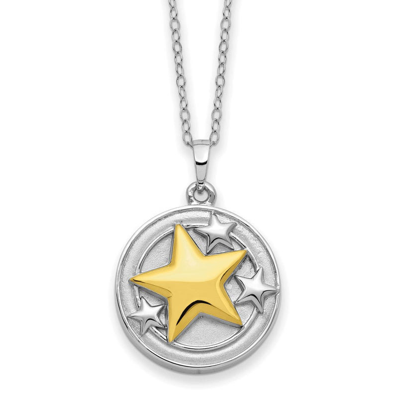Sterlingsilber Sentimental Expressions Rhodiniert Vergoldet Your Brightest Stern Ash Halter 18 Zoll Halskette
