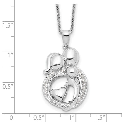 Sterlingsilber Sentimental Expressions Rhodiniert Zirkonia Familie Of 3 Gathering 18 Zoll. Halskette
