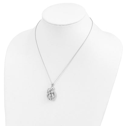 Sterlingsilber Sentimental Expressions Rhodiniert Zirkonia Familie Of 4 Gathering 18 Zoll. Halskette