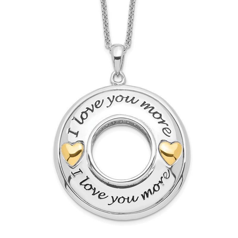Sterlingsilber Sentimental Expressions Vergoldet Antikisiert Zirkonia I Liebe You More 18 Zoll. Halskette
