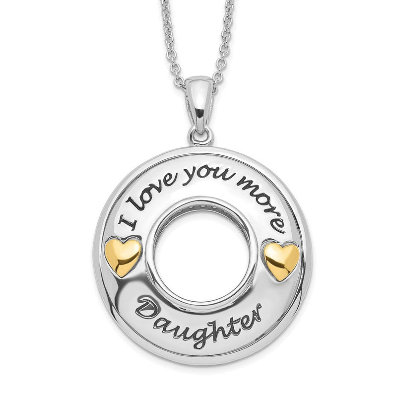 Sterlingsilber Sentimental Expressions Vergoldet Antik Zirkonia I Liebe You More Tochter 18 Zoll Halskette