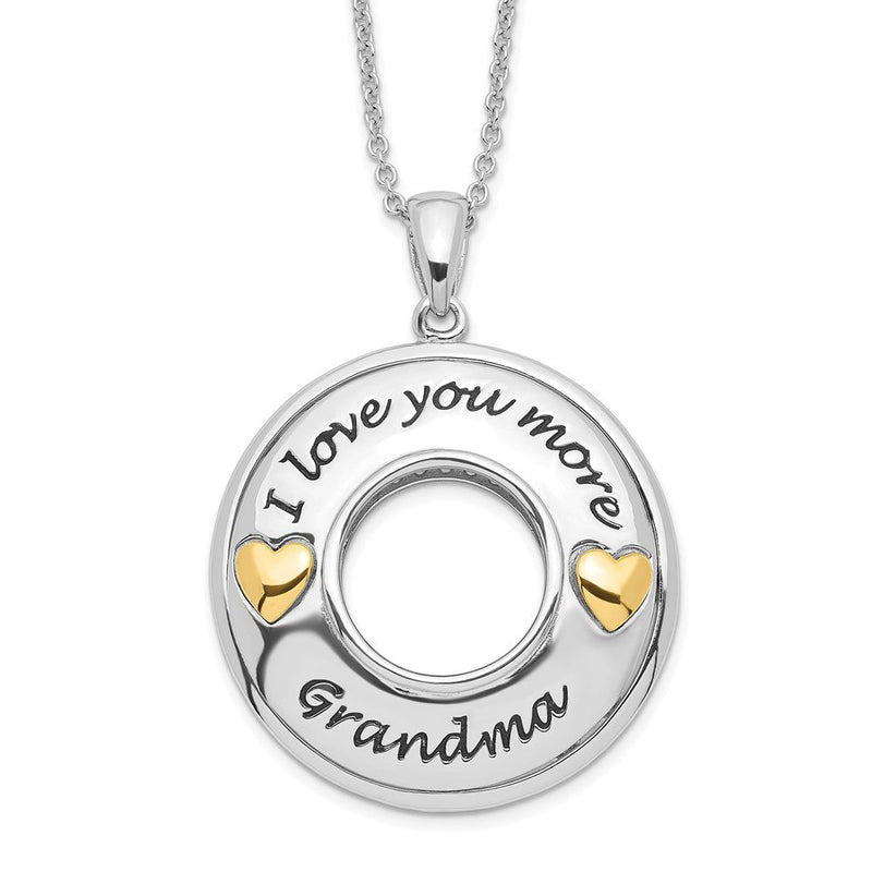 Sterlingsilber Sentimental Expressions Vergoldet Antik Zirkonia I Liebe You More Oma 18 Zoll Halskette