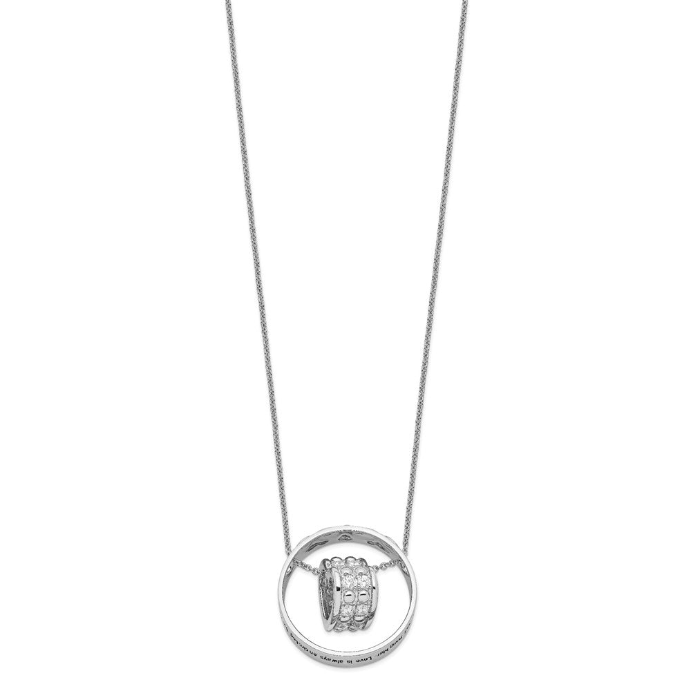 Sterlingsilber Sentimental Expressions Rhodiniert Zirkonia Antikisiert Mutter und Tochter 18 Zoll Halskette