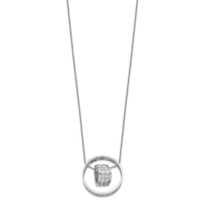 Sterlingsilber Sentimental Expressions Rhodiniert Zirkonia Antikisiert Mutter und Tochter 18 Zoll Halskette