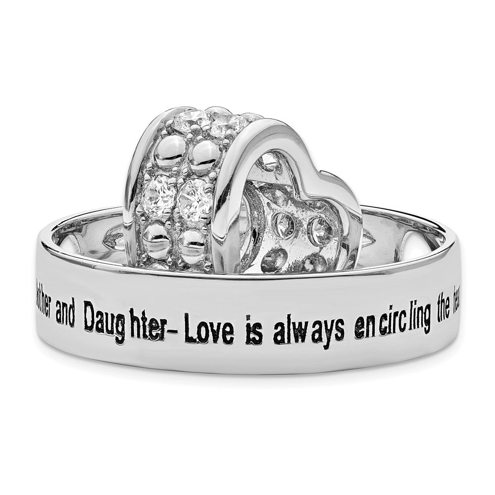 Sterlingsilber Sentimental Expressions Rhodiniert Zirkonia Antikisiert Mutter und Tochter 18 Zoll Halskette