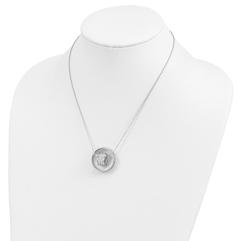 Sterlingsilber Sentimental Expressions Rhodiniert Zirkonia Antikisiert Mutter und Tochter 18 Zoll Halskette