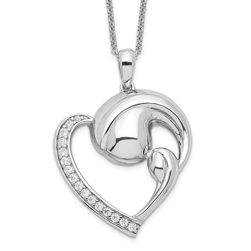 Sterlingsilber Sentimental Expressions Rhodiniert Zirkonia Motherhood 18 Zoll. Halskette