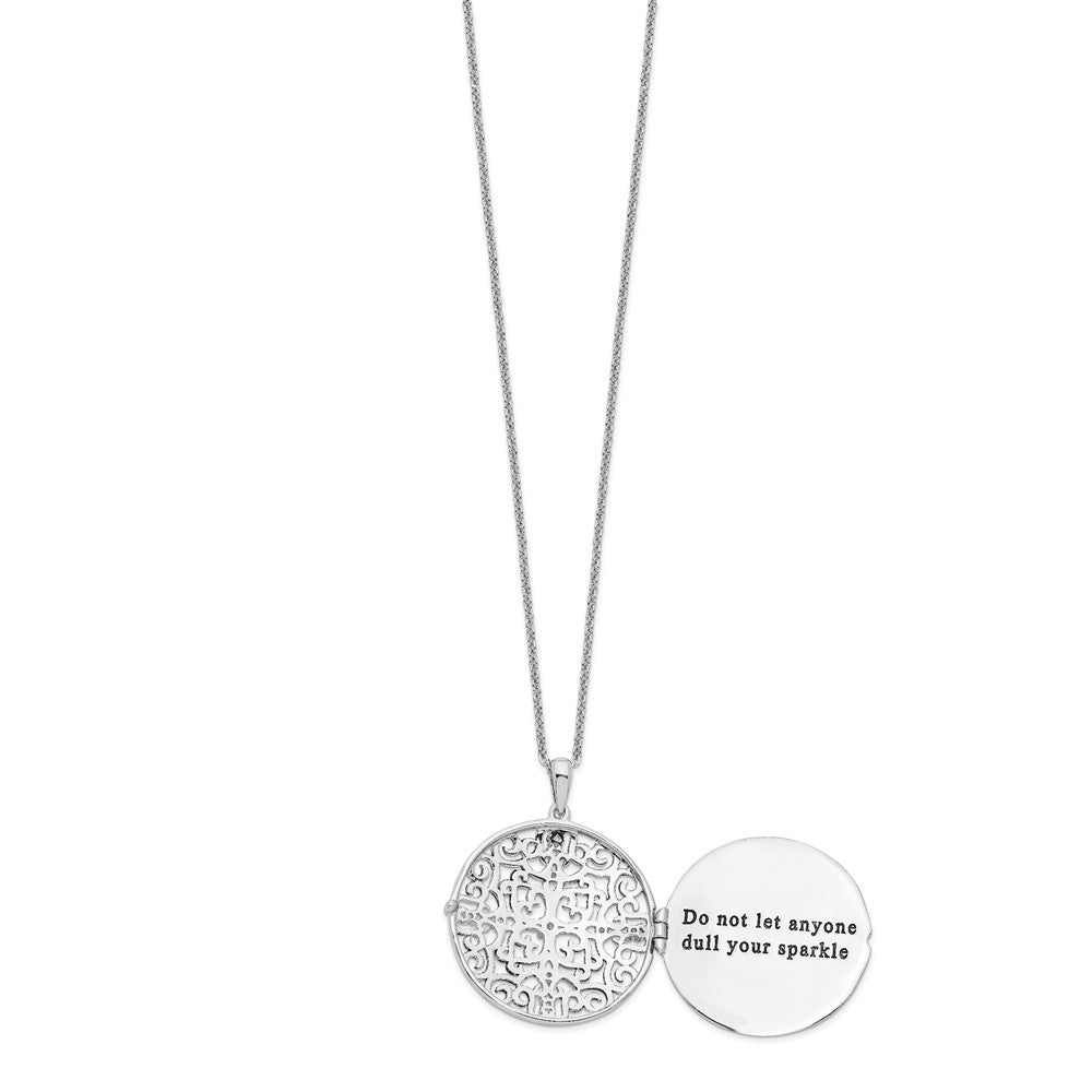 Sterlingsilber Sentimental Expressions Rhodiniert Zirkonia Antikisiert Do Not Let Anyone Dull 18 Zoll. Halskette