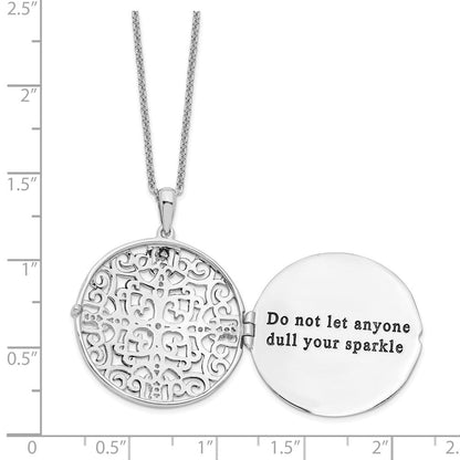 Sterlingsilber Sentimental Expressions Rhodiniert Zirkonia Antikisiert Do Not Let Anyone Dull 18 Zoll. Halskette