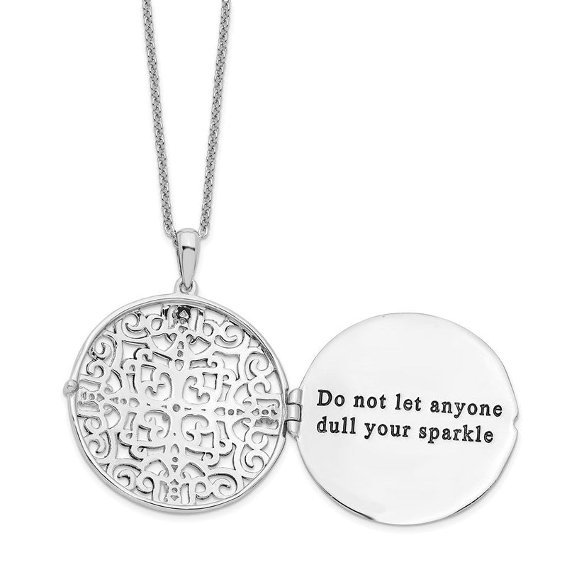 Sterlingsilber Sentimental Expressions Rhodiniert Zirkonia Antikisiert Do Not Let Anyone Dull 18 Zoll. Halskette