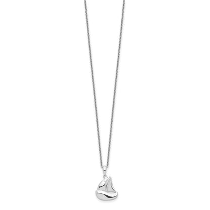 Sterlingsilber Sentimental Expressions Rhodiniert Zirkonia Explore Your World 14 Zoll. Halskette mit 2 Zoll. Verlängerung