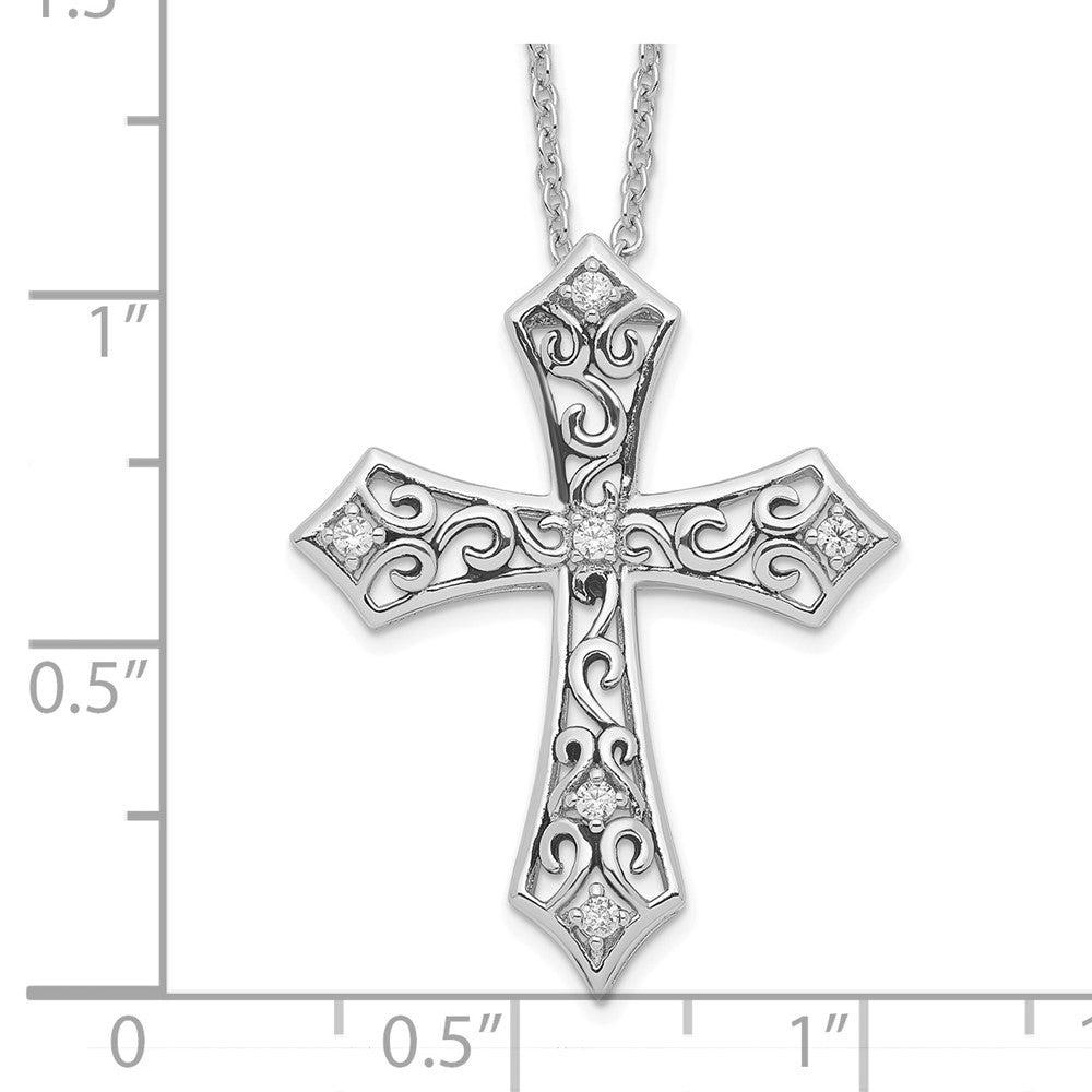 Sterlingsilber Sentimental Expressions Rhodiniert Zirkonia I Still Glaube 18 Zoll. Halskette