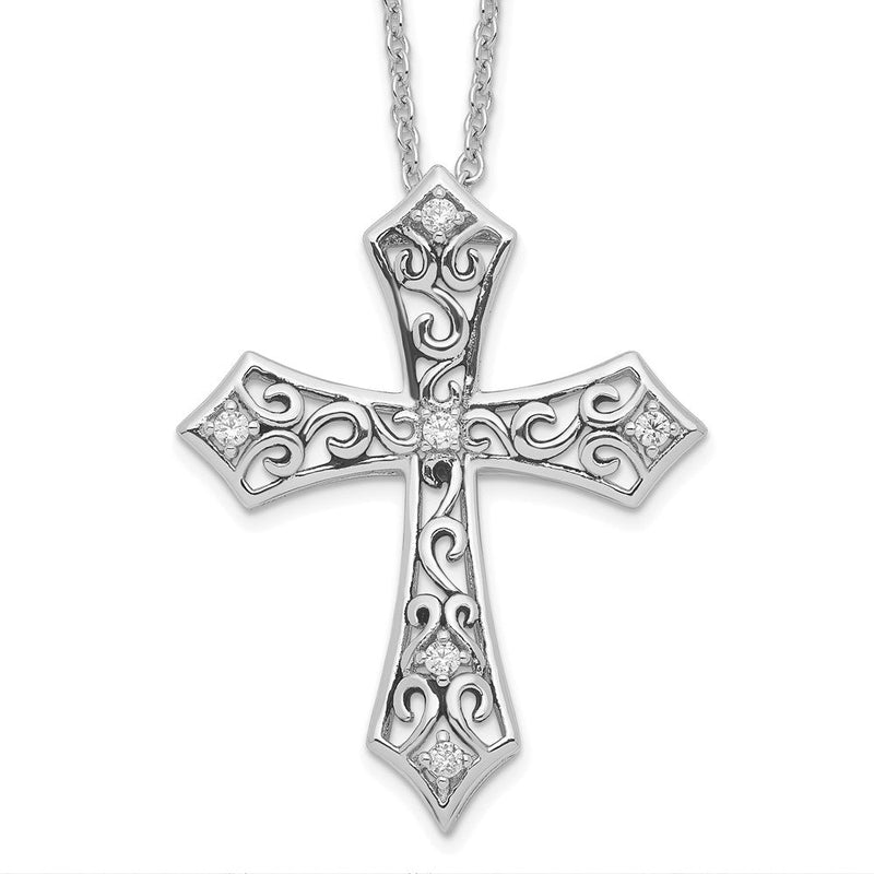Sterlingsilber Sentimental Expressions Rhodiniert Zirkonia I Still Glaube 18 Zoll. Halskette